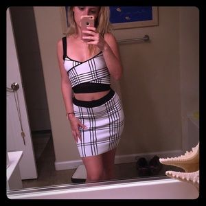 Very sexy body con two piece Bebe set